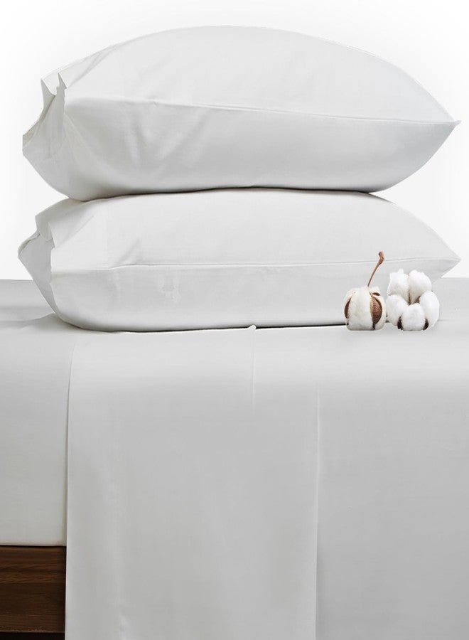 HYPREST 100% Egyptian Cotton Sheets King - 19 Inch King Sheets Deep Pocket,1200 Thread Count Long Staple Cotton, Premium Sateen Weave Luxury Silky Soft Durable Bed Sheets White - Image 1