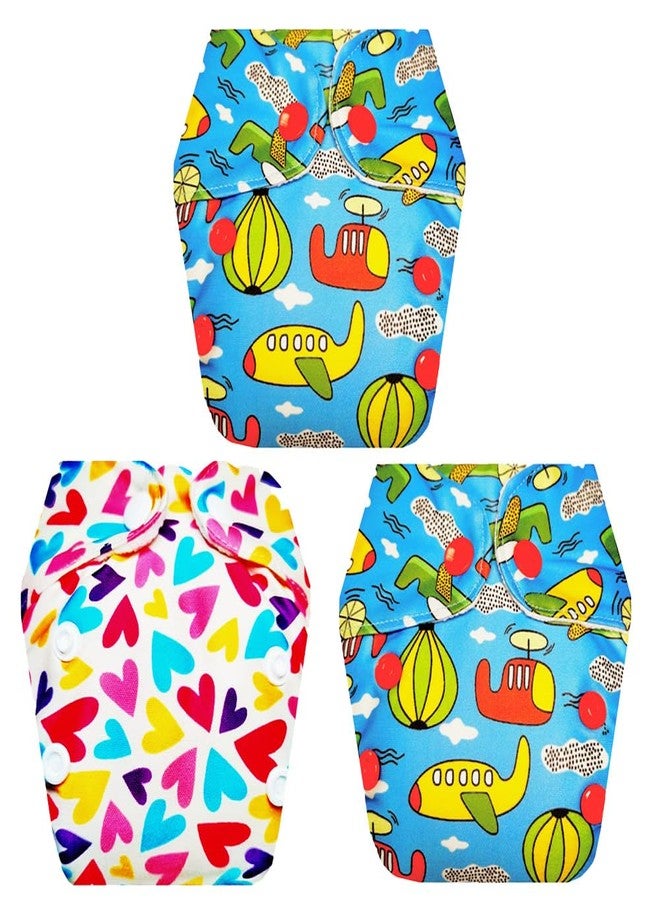 Dumbledo Premium Newborn Cloth Diaper with Integrated Insert (Pack of 3) | Soft & Gentle | Reusable & Washable | Easy to Clean | Perfect for Indian Summers | 0 - 4 Months | Unisex Baby - Image 1
