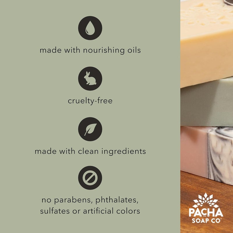 باشا سوب كو مجموعة قنابل الاستحمام من Pacha Soap Co.: مرطبة ومريحة، تحتوي على عطور الأعشاب مثل الياسمين واللافندر والشيح والنعناع، خالية من الأصباغ، مناسبة للبالغين، مصنوعة في الولايات المتحدة الأمريكية، عبوتان (8 قطع). - Image 5