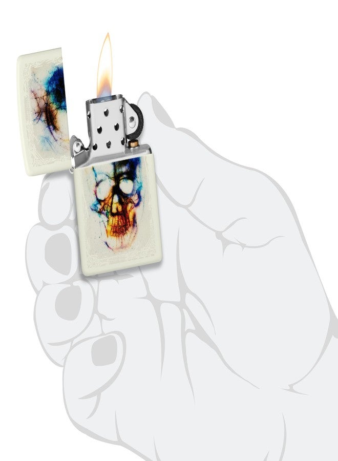 Zippo Skull Print Design Glow in The Dark Matte Pocket Lighter - Image 5
