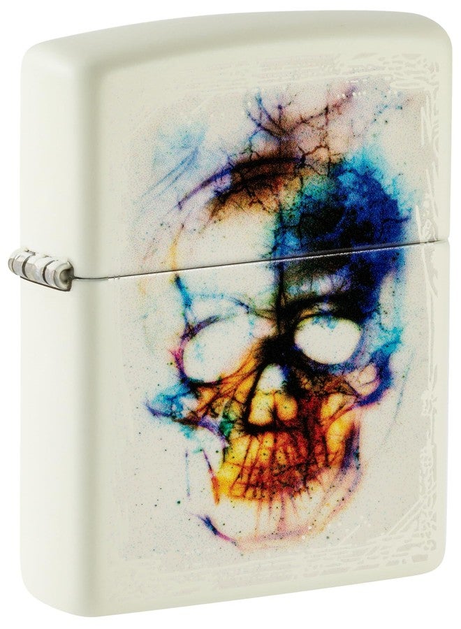 Zippo Skull Print Design Glow in The Dark Matte Pocket Lighter - Image 1