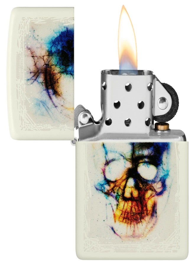 Zippo Skull Print Design Glow in The Dark Matte Pocket Lighter - Image 3