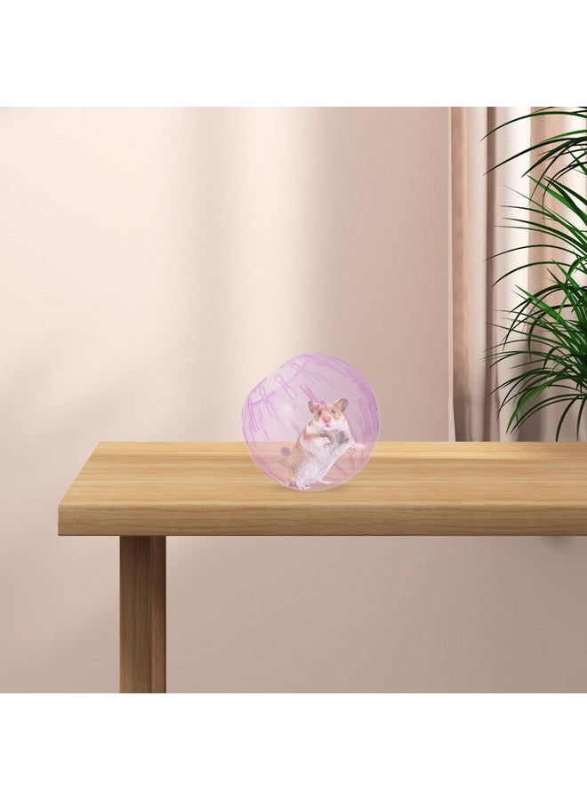 POPETPOP Hamster Exercise Ball, 4 Inch Hamster Running Ball Transparent Plastic Hamster Ball Wheel Guinea Pig Sports Ball For Dwarf Hamsters Small Pets Supply Pink - Image 2