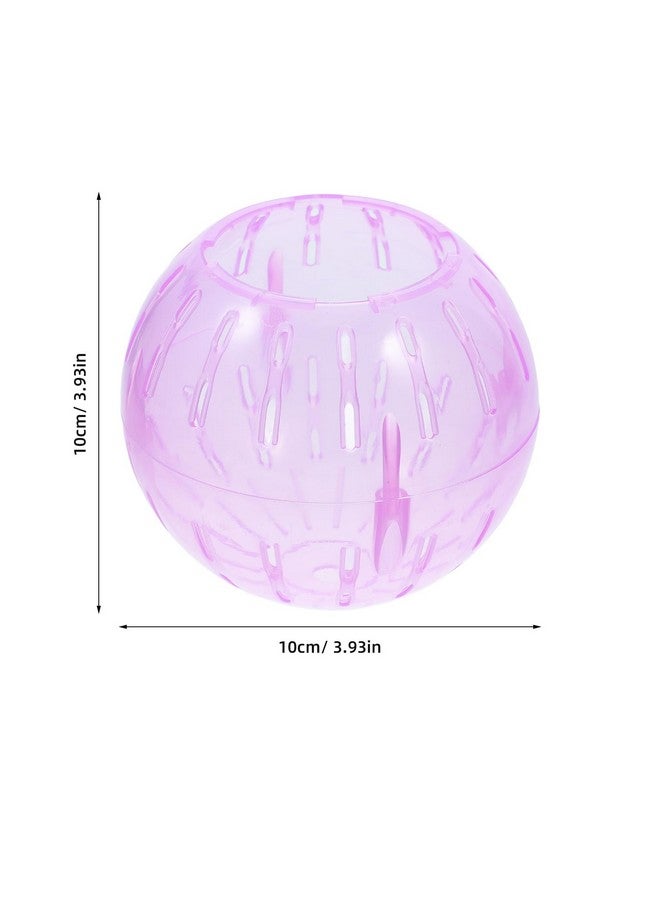 POPETPOP Hamster Exercise Ball, 4 Inch Hamster Running Ball Transparent Plastic Hamster Ball Wheel Guinea Pig Sports Ball For Dwarf Hamsters Small Pets Supply Pink - Image 4