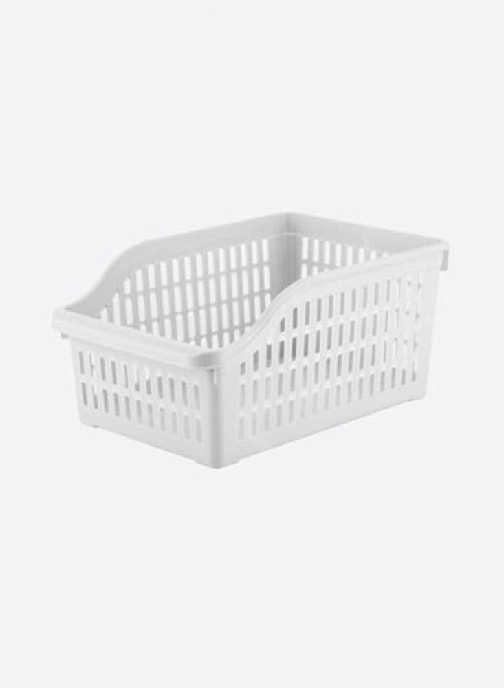 Dunya Fridge And Refrigerator Organizer Storage Container Box Made Of Plastic Bpa Free For Storing Fruit Vegetables Snacks Drinks Medications (Large Size 30 * 20 * 14 Cm)White - Image 1