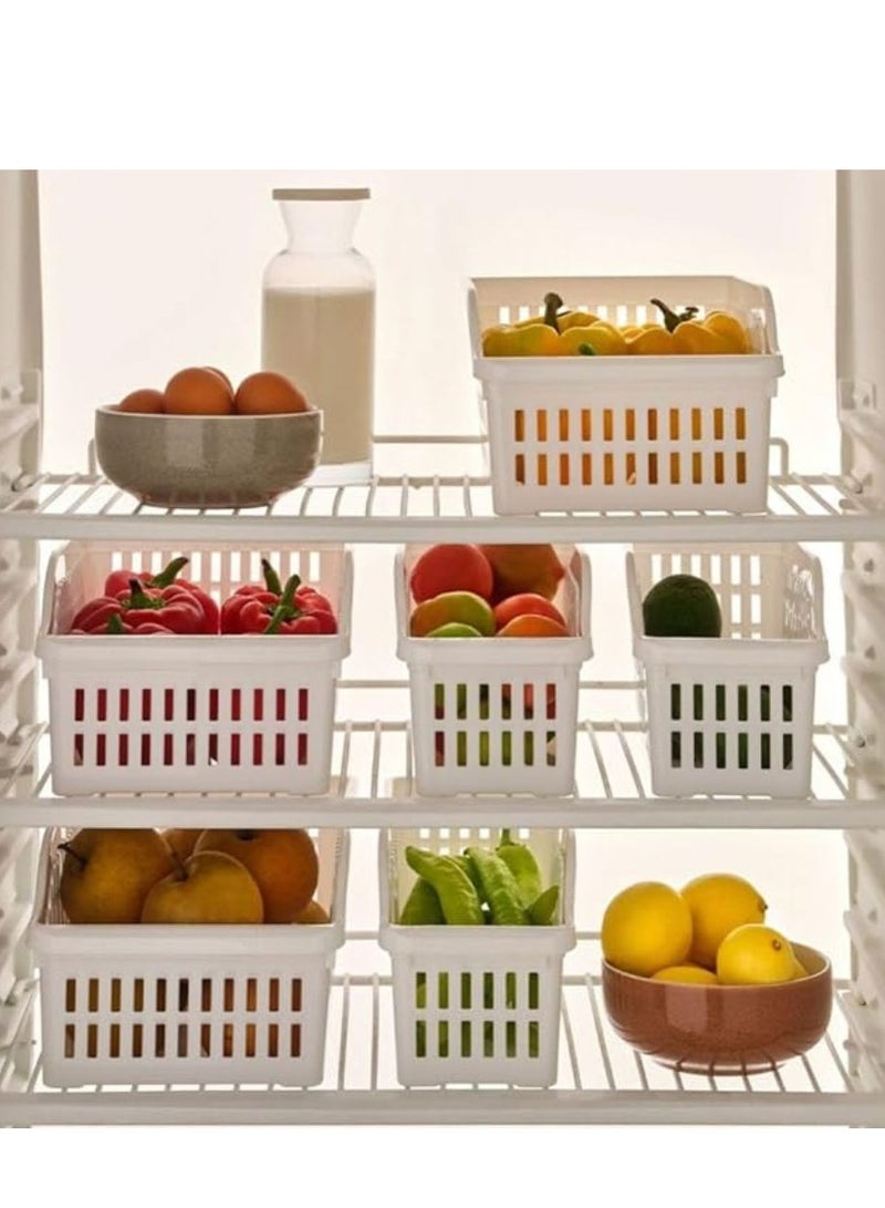 Dunya Fridge And Refrigerator Organizer Storage Container Box Made Of Plastic Bpa Free For Storing Fruit Vegetables Snacks Drinks Medications (Large Size 30 * 20 * 14 Cm)White - Image 2
