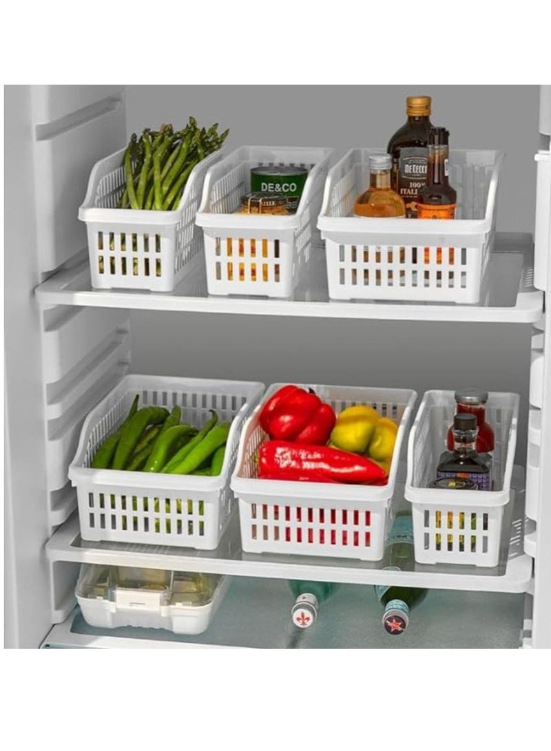 Dunya Fridge And Refrigerator Organizer Storage Container Box Made Of Plastic Bpa Free For Storing Fruit Vegetables Snacks Drinks Medications (Large Size 30 * 20 * 14 Cm)White - Image 3