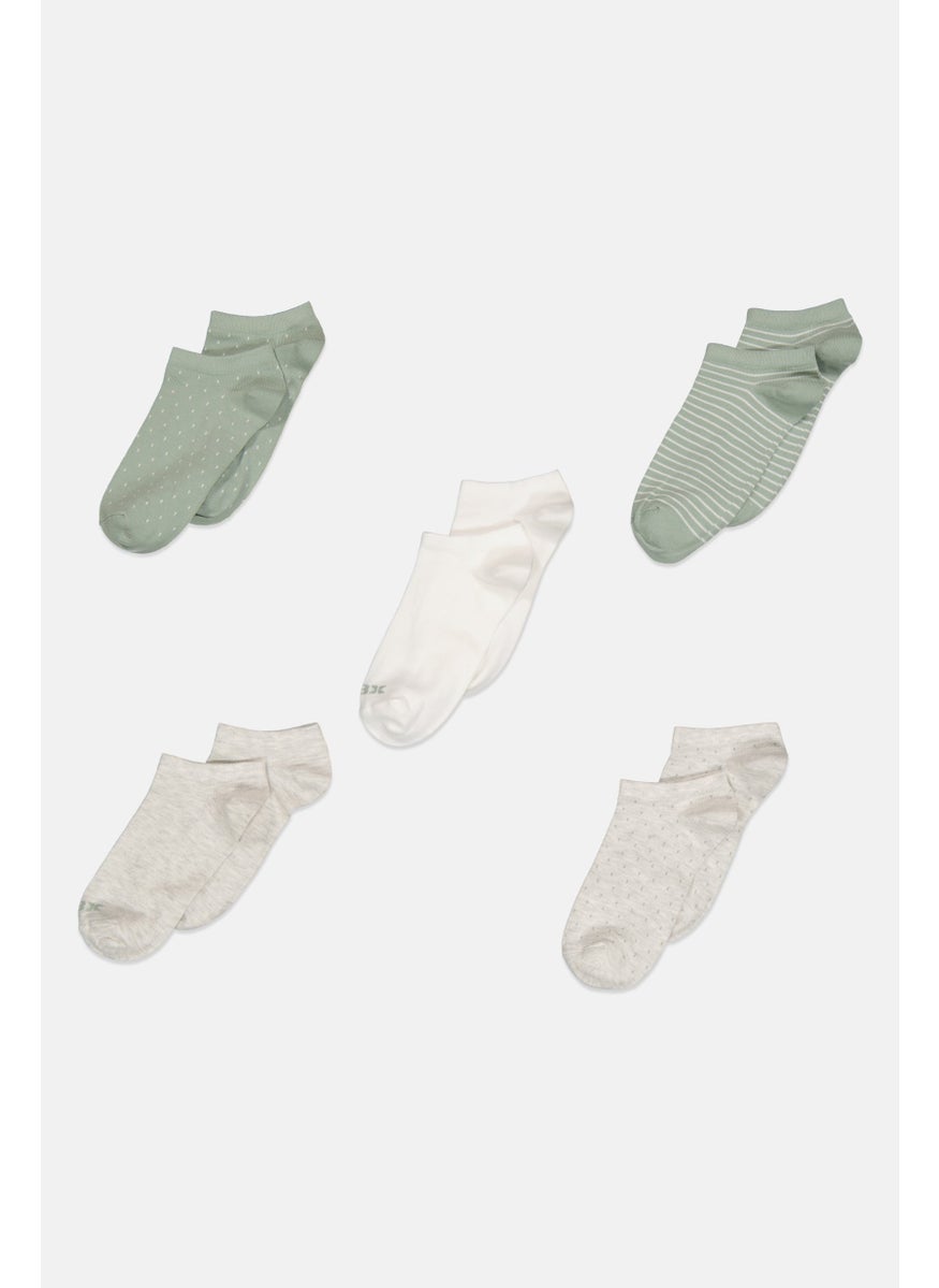 RBX - Women 5 Pairs Yarn Dye Ankle Socks, Multicolor - Image 1