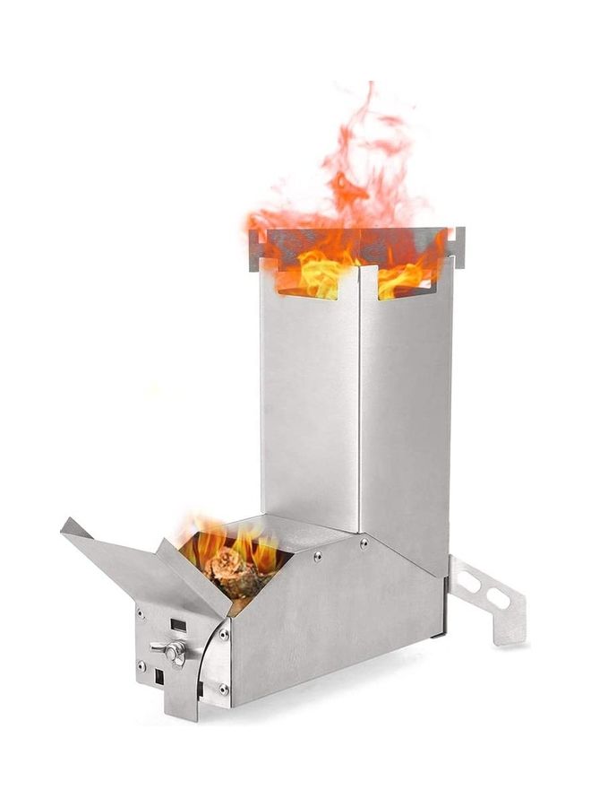 Loquat Outdoor Collapsible Wood Burning Stainless Steel Rocket Stove 29.5 x 25 x 11.5cm - Image 1