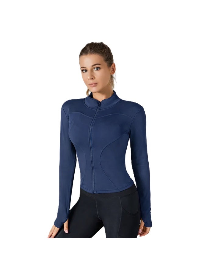Vitra World Women Fitness Running Jacket Slim Fit Long Sleeve Yoga Shirt with Zipper Breathable and  Quick Dry Activewear Workout Coat Sportswear for Gym Cycling Training - Image 1