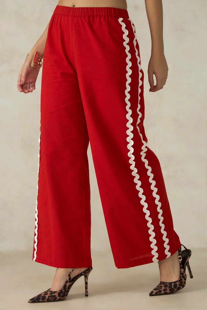 Virgio Cotton Flared Dinnerwear Pants for Women