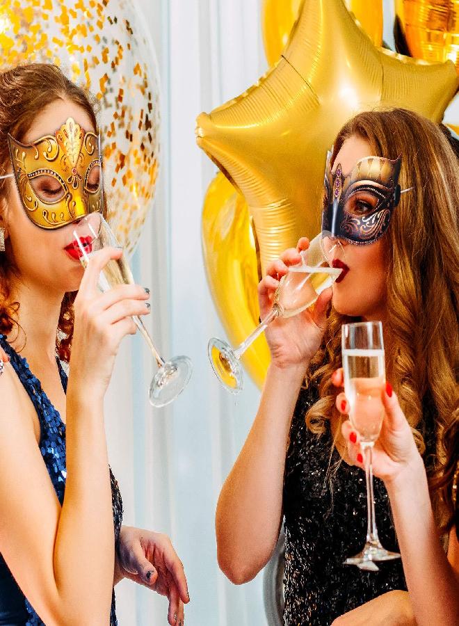 Blulu 12 Pcs Mardi Gras Masquerade Mask Set Paper Masquerade Masks for Halloween, Carnival, Prom, Venetian, Half, Retro, Women's Party Supplies - Image 2