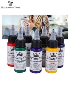 BLOOMING TIME 7 Colors Tattoo Ink Set, Body Color Semi-permanent Tattoo Inks Set Professional Longlasting Eyeliner Eyebrow Lip Tattoo Pigment Ink Set for Tattoo Machine  - Image 2