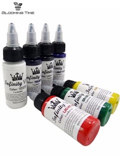 BLOOMING TIME 7 Colors Tattoo Ink Set, Body Color Semi-permanent Tattoo Inks Set Professional Longlasting Eyeliner Eyebrow Lip Tattoo Pigment Ink Set for Tattoo Machine  - Image 4