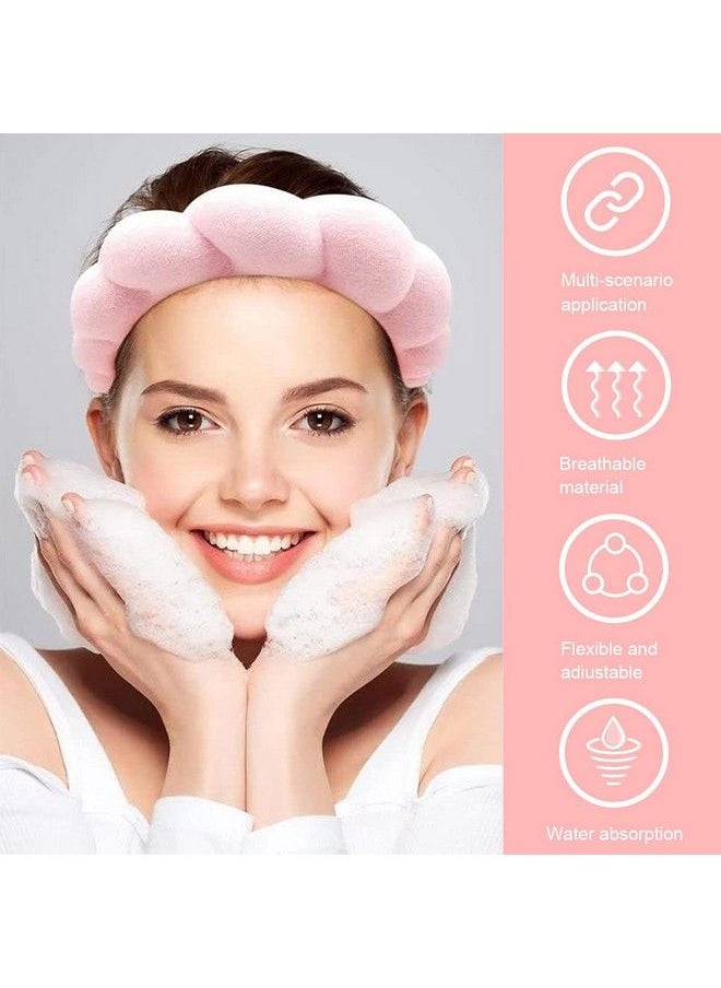 maycreate - Spa Headband For Women Girls Soft Sponge Makeup Headband Fashion Clouds Hairband Non Slip Hair Hoop Headwear For Washing Face Shower Skincare Pink - Image 1