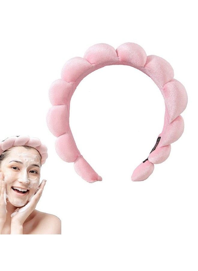 maycreate - Spa Headband For Women Girls Soft Sponge Makeup Headband Fashion Clouds Hairband Non Slip Hair Hoop Headwear For Washing Face Shower Skincare Pink - Image 1