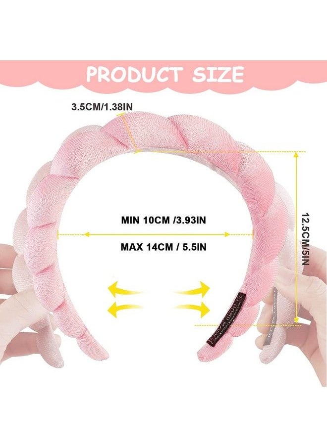maycreate - Spa Headband For Women Girls Soft Sponge Makeup Headband Fashion Clouds Hairband Non Slip Hair Hoop Headwear For Washing Face Shower Skincare Pink - Image 1