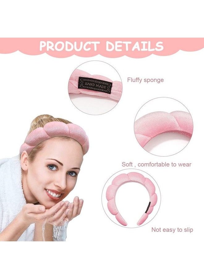 maycreate - Spa Headband For Women Girls Soft Sponge Makeup Headband Fashion Clouds Hairband Non Slip Hair Hoop Headwear For Washing Face Shower Skincare Pink - Image 1