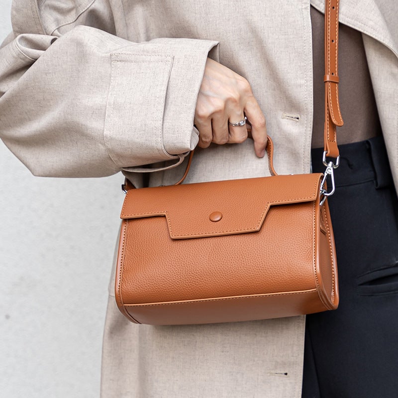 First-Layer Cowhide Bag For Women Genuine Leather Women'S Bag High-Quality Texture Shoulder Bag Versatile Commuter Handbag For Women - Image 2