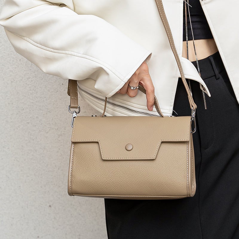 First-Layer Cowhide Bag For Women Genuine Leather Women'S Bag High-Quality Texture Shoulder Bag Versatile Commuter Handbag For Women - Image 3