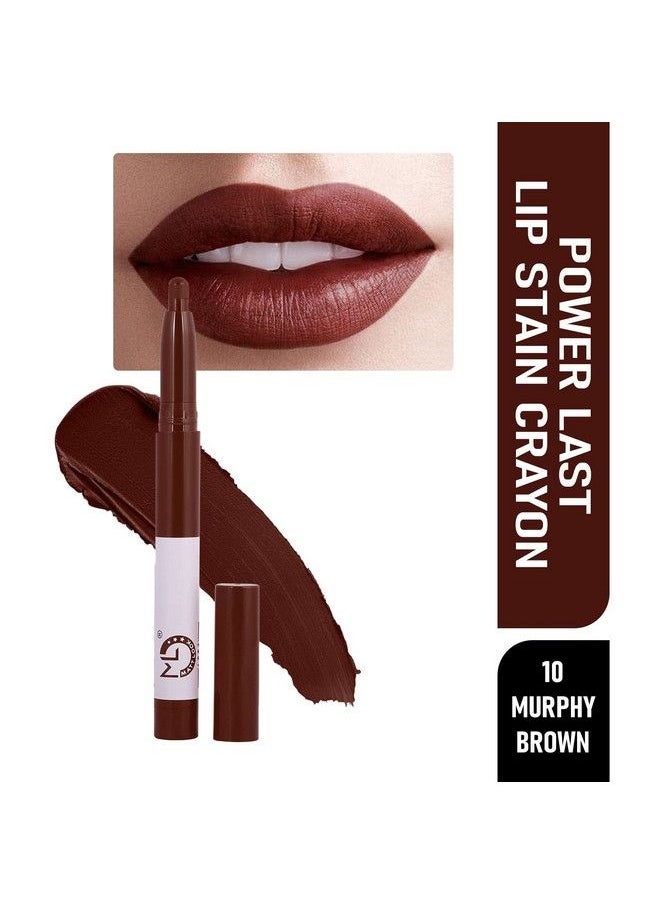 matt look Mattlook Power Last Super Stay Lip Stain Crayon Lipstick Mask Proof Luxurious Creamy Highly Pigmented & Rich Color Non Transfer Long Lasting Waterproof Matte Finish Lipstick Murphy Brown (0.2Gm)  - Image 3