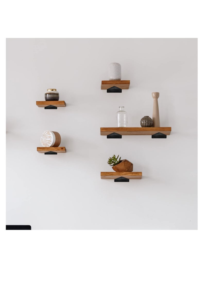 Excefore Invisible Triangle Wall Brackets, 4 Pcs Floating Shelf Brackets, Hidden Wall Shelf Brackets, Wall Mounted, Heavy Duty Metal Wall Brackets for Storage Shelf, Bookshelf  - Image 5