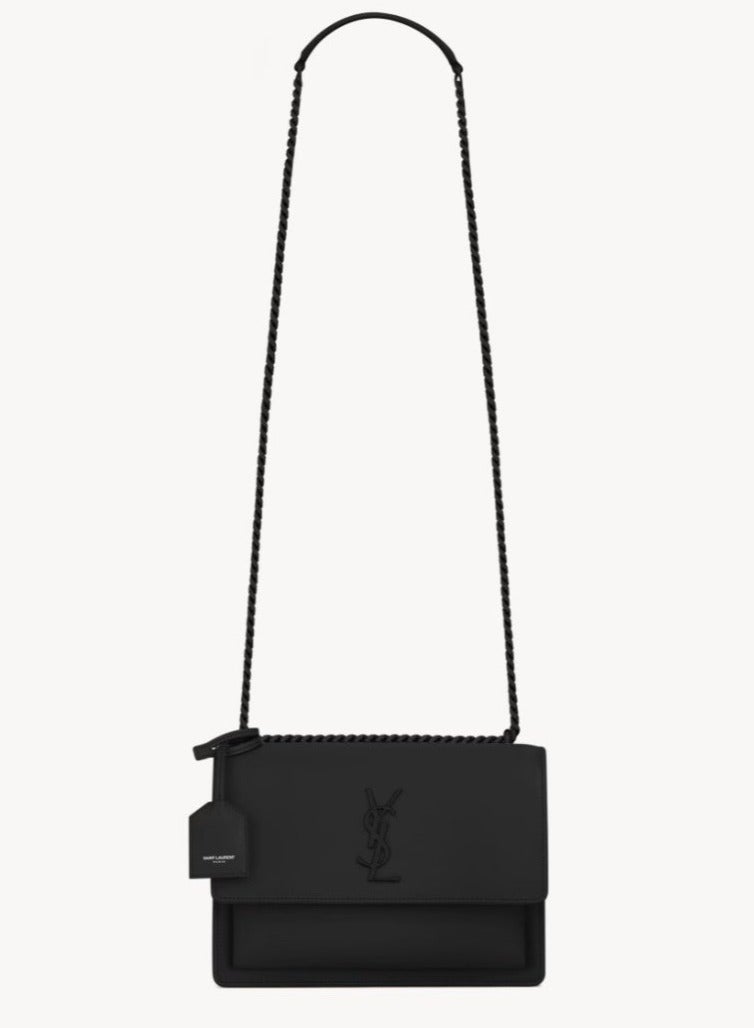 YSL Classic Style Smooth Leather Flap Bag – Luxury Chain Shoulder Crossbody Handbag for Women – Elegant Magnetic Closure Daily Office & Travel Bag - Image 1