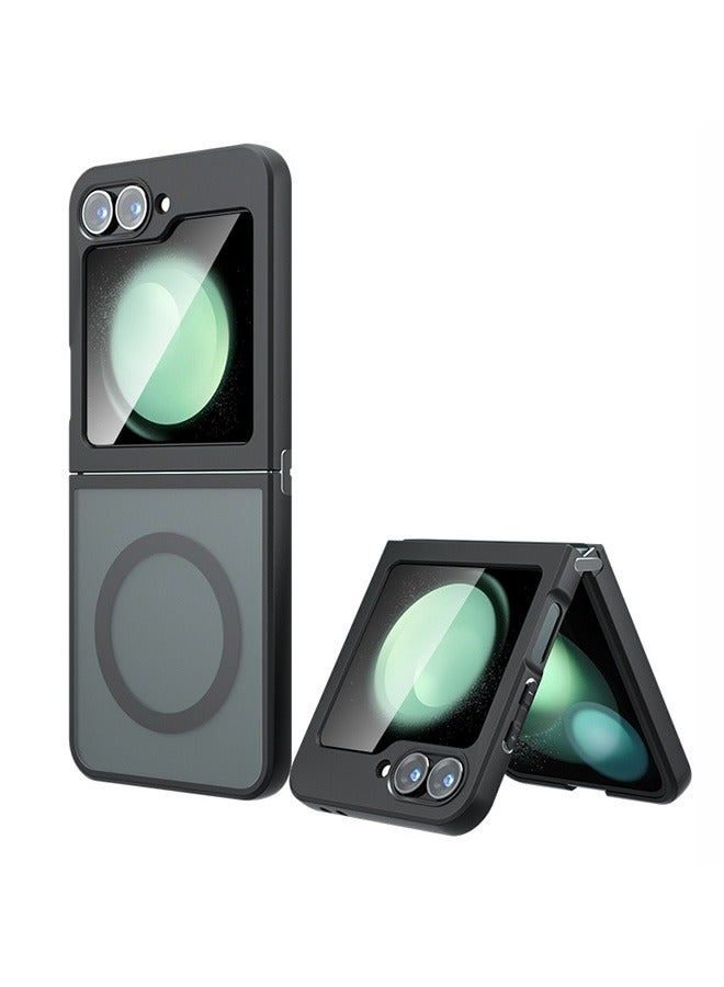 تنطبق على سامسونج غالاكسي Z فليب 6 المغناطيسي حماية الأكمام ، ماتي شفافة رقيقة جدا الهاتف الغطاء الخلفي ، ومكافحة بصمات الأصابع ، سامسونج غالاكسي Z فليب 6 صدمة حماية الأكمام ( أسود ) - Image 1