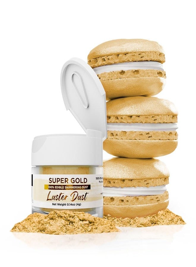 Bakell Luster Dust - Super Gold (4g 1x Jar) | Edible Vegan Dust & Paint for Cake Decorating, Ice Cream, Desserts, Cocktails and Beverages by Bakell - Image 1