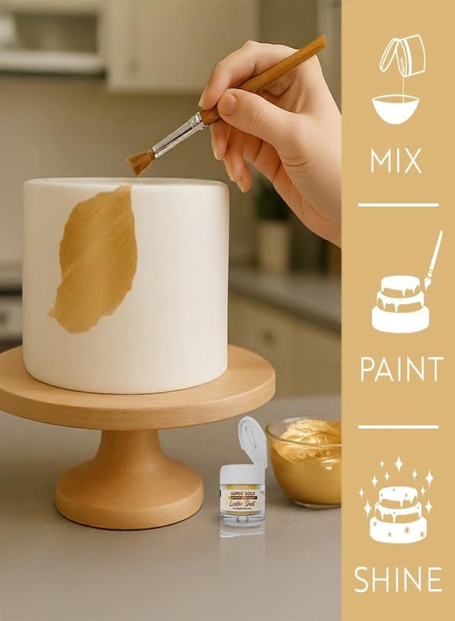 Bakell Luster Dust - Super Gold (4g 1x Jar) | Edible Vegan Dust & Paint for Cake Decorating, Ice Cream, Desserts, Cocktails and Beverages by Bakell - Image 5