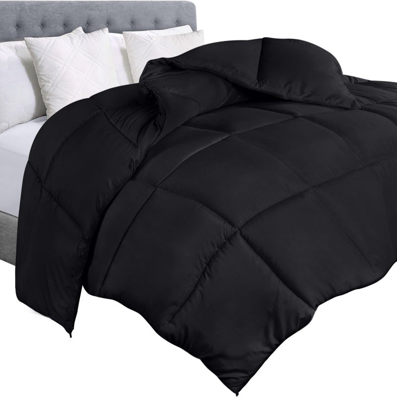 Utopia Bedding Comforter Duvet Insert, Quilted Comforter with Corner Tabs, Box Stitched Down Alternative Comforters King Size (Black) - Image 1