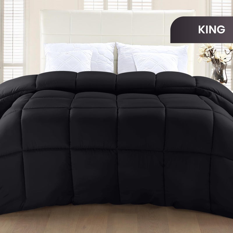 Utopia Bedding Comforter Duvet Insert, Quilted Comforter with Corner Tabs, Box Stitched Down Alternative Comforters King Size (Black) - Image 2