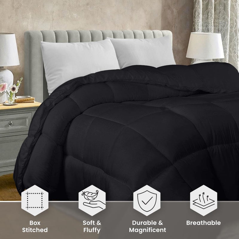 Utopia Bedding Comforter Duvet Insert, Quilted Comforter with Corner Tabs, Box Stitched Down Alternative Comforters King Size (Black) - Image 3