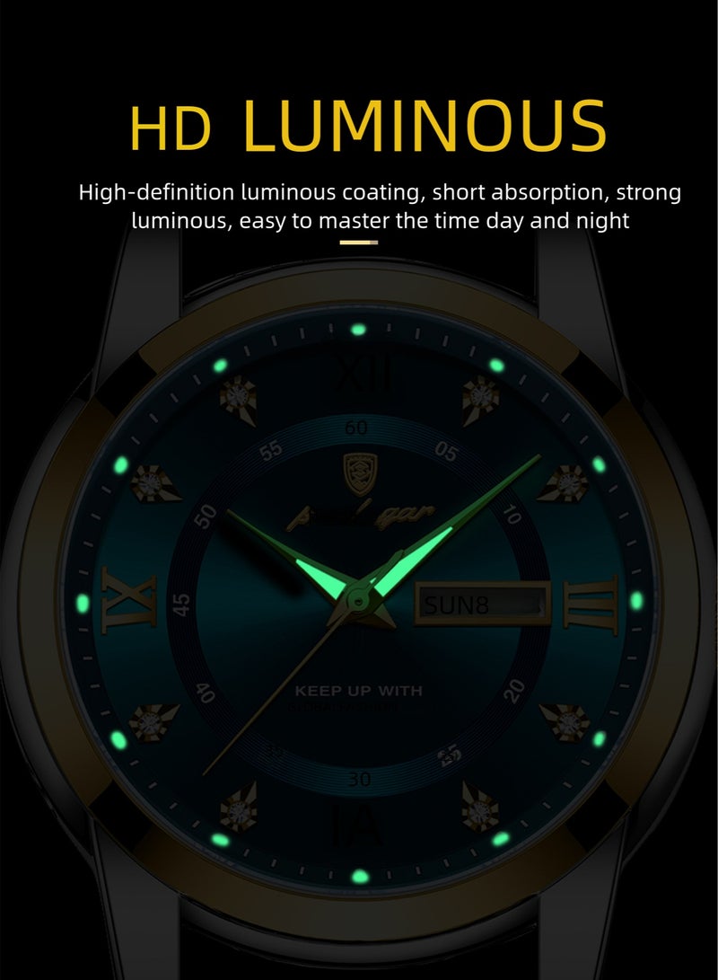 پوداجار ساعة رجالية، ساعة رجالية مضيئة مقاومة للماء، كوارتز - 41 مم - Image 4