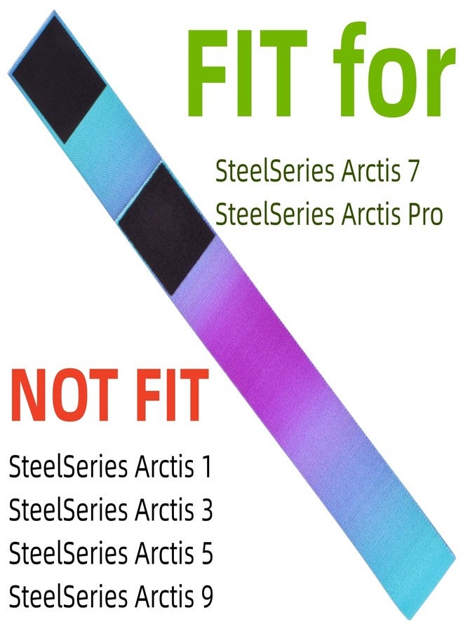 Saipomor SteelSeries Arctis Pro & 7 Compatible Headband Replacement - Elasticity Fabric Head Band (Purple & Blue) - Image 5