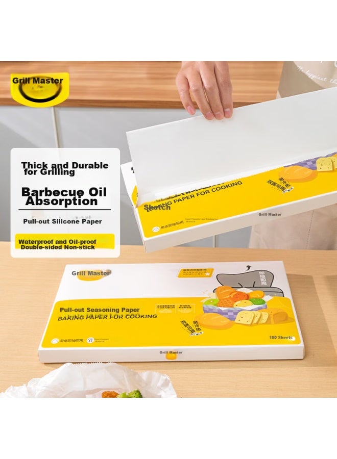 kaulus Kao Leshi Pull-out Silicone Paper, Rectangular, 200 Sheets/27x30cm Boxed, For Food Contact, Home Use, Oven-specific Paper - Image 1