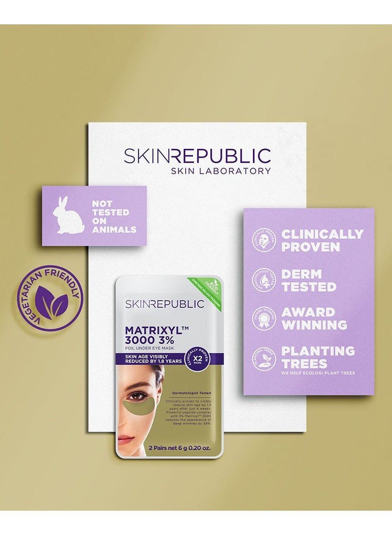 سكين ريبابلك لاصقات ماتريكسيل 3000 المضادة للشيخوخة تحت العين (6 أزواج) - أقنعة تحت العين مع مركب الببتيد، تعزز الكولاجين والإيلاستين، تقلل التجاعيد العميقة، تحسن ملمس البشرة وتعكس علامات شيخوخة الجلد. - Image 4