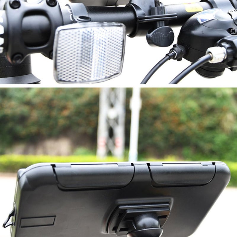 Black Rotatable 7 Inch Bike Phone Holder for Motorcycle and Bicycle Handlebar Mount - Image 4