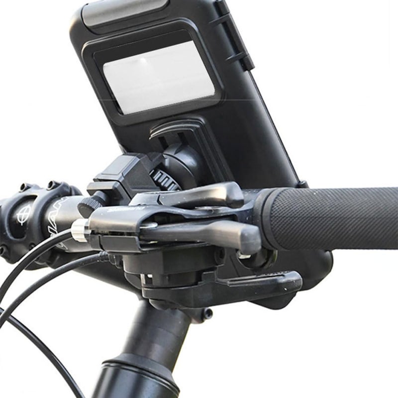 Black Rotatable 7 Inch Bike Phone Holder for Motorcycle and Bicycle Handlebar Mount - Image 3