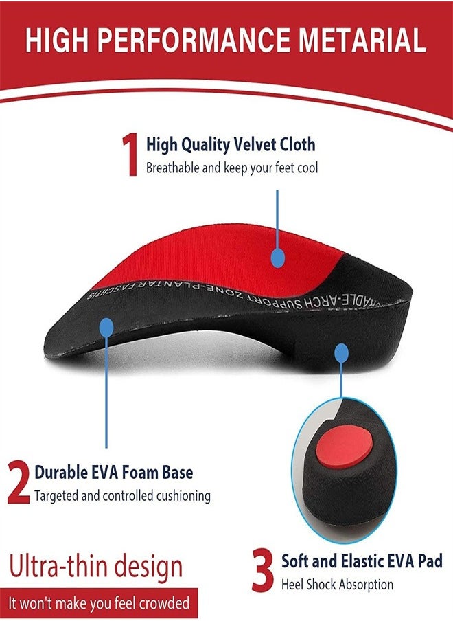 Arabest Flat Foot Correction With Half Arch Support Pad  Plantar Fasciitis Pain Eversion Correction Insole  - Image 2
