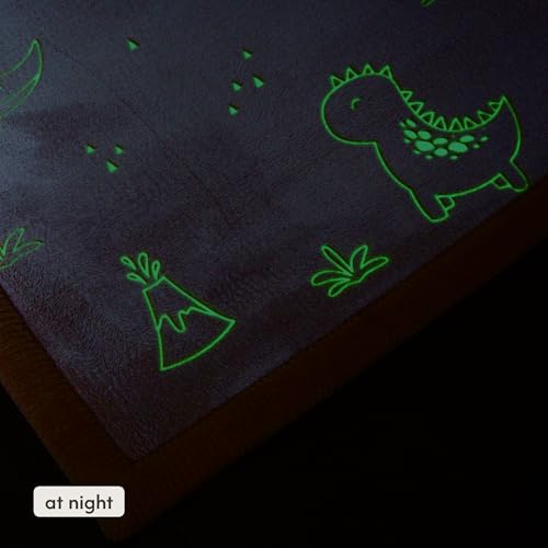 Hakuna Matte GlowCloud Baby Play Mat for Floor 47”x 67” Dinosaurs – Coral Velvet Memory Foam Rug for Crawling & Cozy Play – Non-Slip, Water-Resistant, Easy-Care Tummy Time Mat, Playmat for Playpen - Image 3