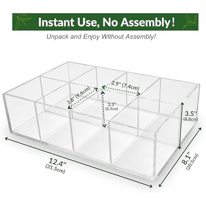 Meicloud Acrylic Tea Bag Organizer  Clear Tea Storage Box K Cup Coffee Pods Holder With 8 Compartments Tea Station Organizer For Countertop Modern Tea Display Stand - Image 4