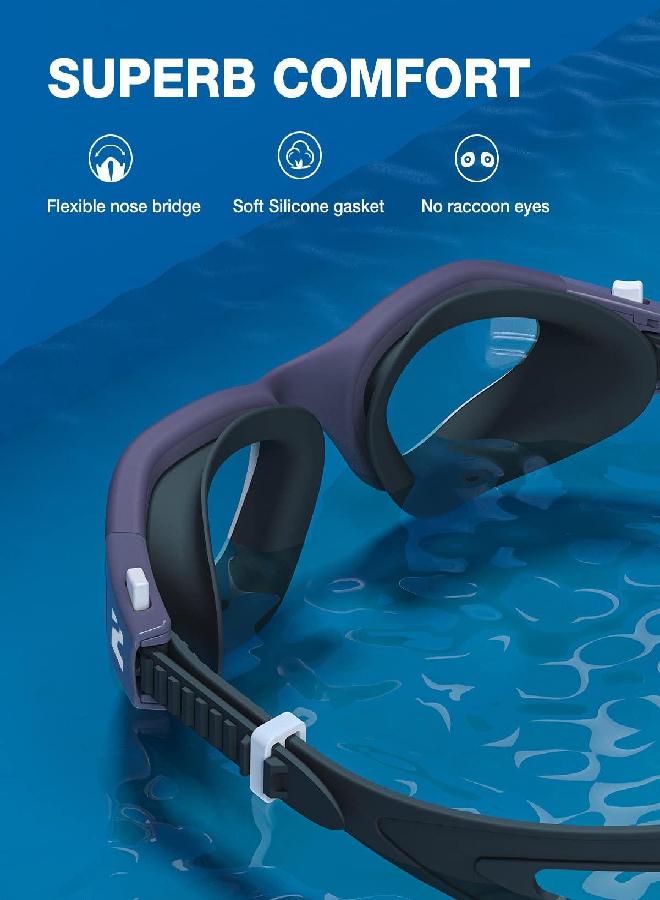 ZIONOR ZIONOR Swim Goggles, G1 SE Swimming Goggles Anti-fog for Adult Men Women, UV Protection, No Leaking (Clear Lens DarkBlue Frame) - Image 2
