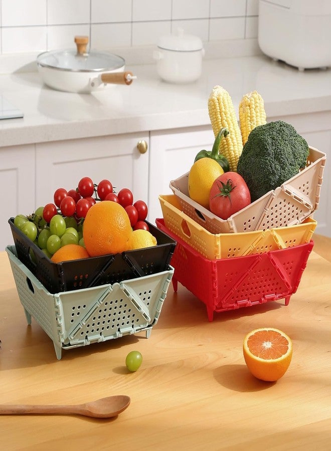 RIVOM Foldable Multi-Functional Creative Fruit Basket Collapsible Strainers and Colanders Space-Saving, BPA-Free, Dishwasher Safe Sink Drainage Basket for Kitchen, Fruits, Vegetables (2) - Image 3