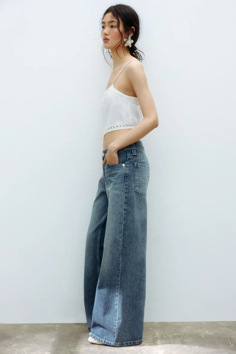 H&M Baggy Wide Low Waist Jeans
