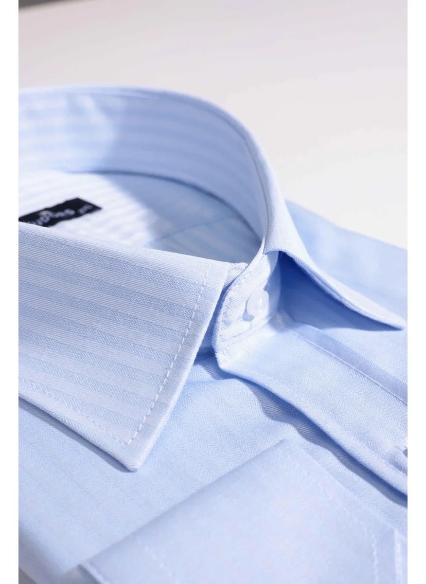 تودورس Large Size Easy Iron Tie Holder Dobby Cotton Men's Shirt