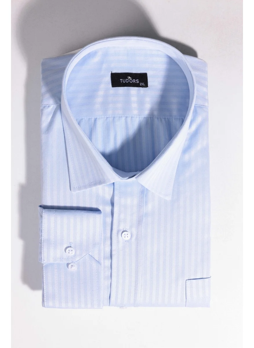 تودورس Large Size Easy Iron Tie Holder Dobby Cotton Men's Shirt