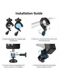 SYOSI Bike Motorcycle Handlebar Mount Accessories, Large Tube Roll Bar Stick Pole Clamp Holder, for GoPro Max Hero 12 11 10 9 8 7 6 5 Insta360 X3 Ace Pro DJI Action 4 Osmo Ocket 3 Accessory  - Image 3