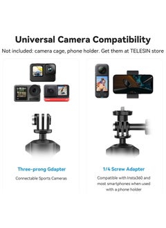 SYOSI Bike Motorcycle Handlebar Mount Accessories, Large Tube Roll Bar Stick Pole Clamp Holder, for GoPro Max Hero 12 11 10 9 8 7 6 5 Insta360 X3 Ace Pro DJI Action 4 Osmo Ocket 3 Accessory  - Image 2