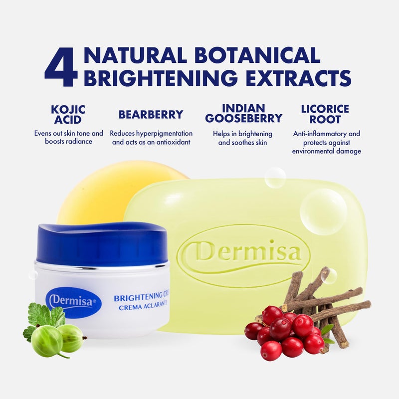 Dermisa Brightening Kit - Includes Brightening Cream 1.5oz & Brightening Bar 3.0oz | Skincare Duo with Natural Botanical Extracts for a Radiant, Smooth, Even-Toned Look - Image 3